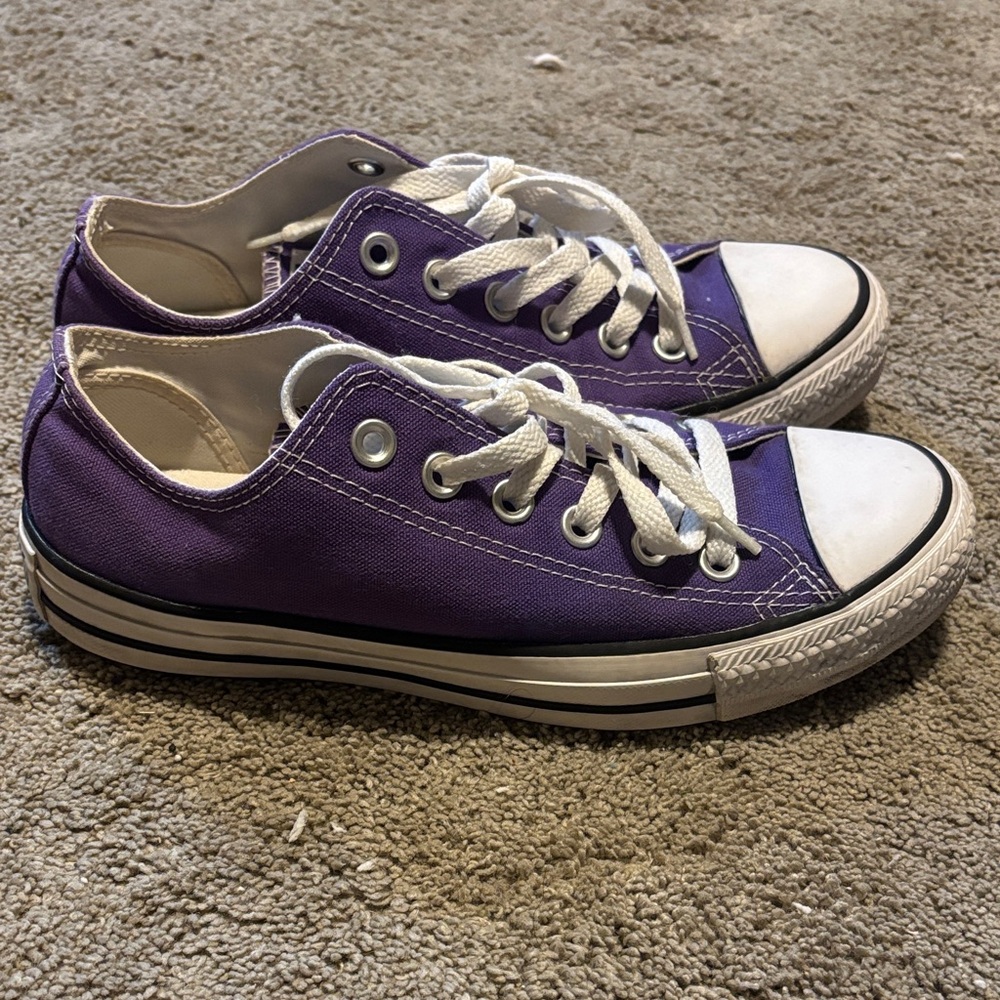 Converse Purple and White Canvas Sneakers